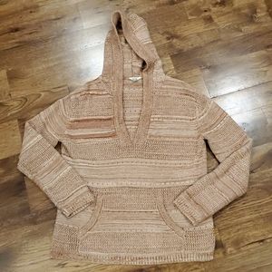 Womens Fossil v neck hooded sweater size M
